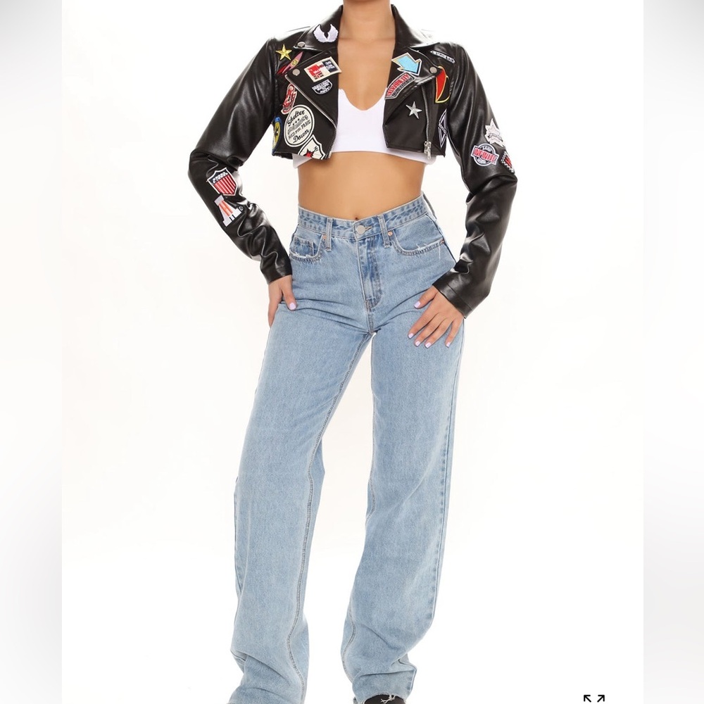 Cropped Faux Leather Moto Jacket 🏍️ - Picture 3 of 10